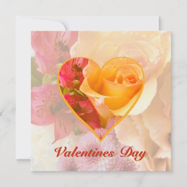 Convite Pale Yellow Rose Valentine Card (Frente)