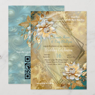 Convite Paleta Azul Claro no design de Barogue Dourado