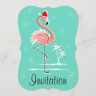 Convite Paleta de 'convite' de Natal Flamingo vertical