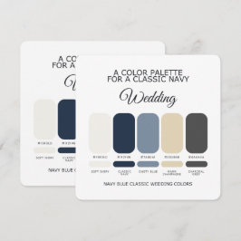 Convite Paleta de Cores de Casamento Azul Marinho Clássico