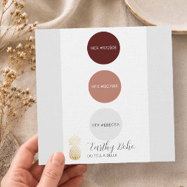 Convite Paleta de Cores de Casamento Borgonha