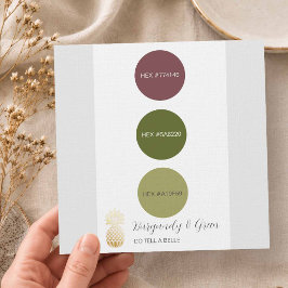 Convite Paleta de Cores de Casamento Burgundy e Verde