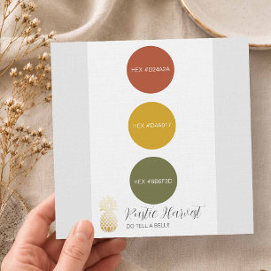 Convite Paleta de Cores de Casamento de Colheita Rústica