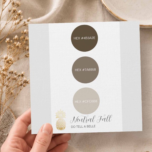 Convite Paleta de Cores de Casamento de Outono Neutro (Natural fall wedding colors)