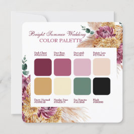 Convite Paleta de Cores de Casamento em Borgonha para Outo