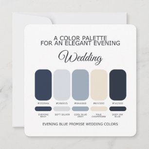 Convite Paleta de Cores de Casamento Evening Blue Casament