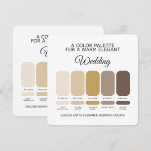 Convite Paleta de Cores de Casamento Golden Earth Elegante