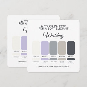 Convite Paleta de Cores de Casamento Lavanda e Cinza