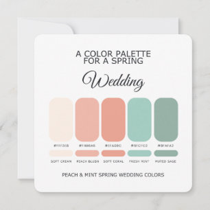 Convite Paleta de Cores de Casamento Primavera com Pêssego
