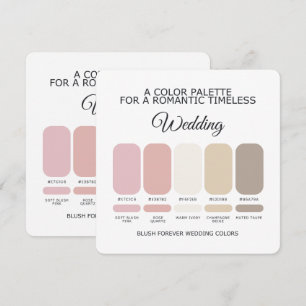 Convite Paleta de Cores de Casamento Rosa Bege Romântico