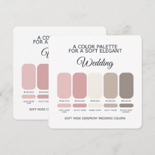 Convite Paleta de Cores de Casamento Rosa Suave Elegante