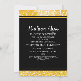 Convite Palha Preta Amarela Indo para Festa Universitária