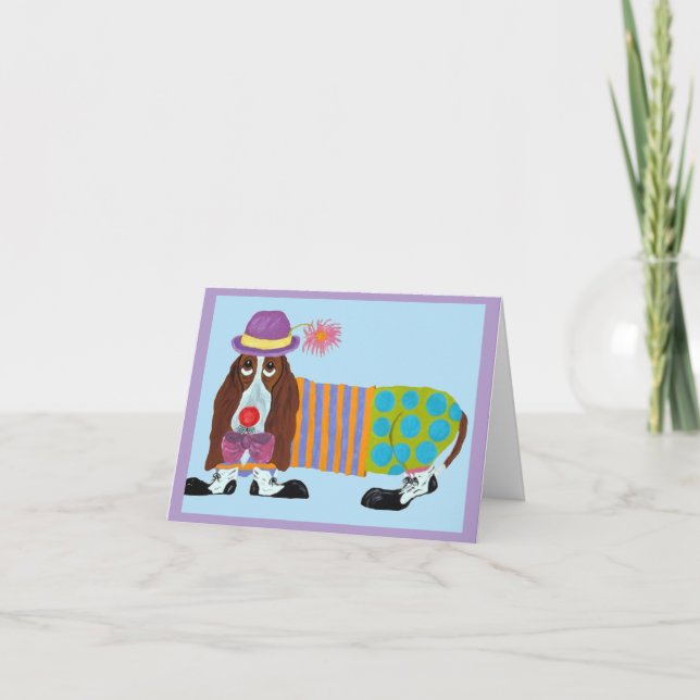 Convite Palhaço Basset Hound  (Frente)