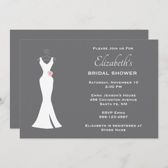 Convite Palhaço branco elegante em Na moda simples de Cinz (Frente/Verso)