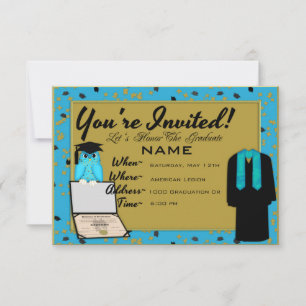 Convite Palhaço de Graduação e Invitos Azuis Leve