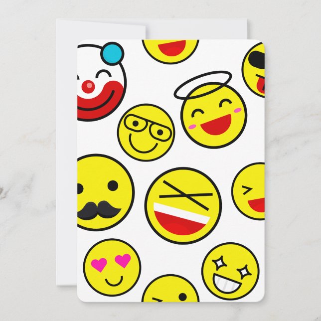 Convite palhaço engraçado emojis (Frente)