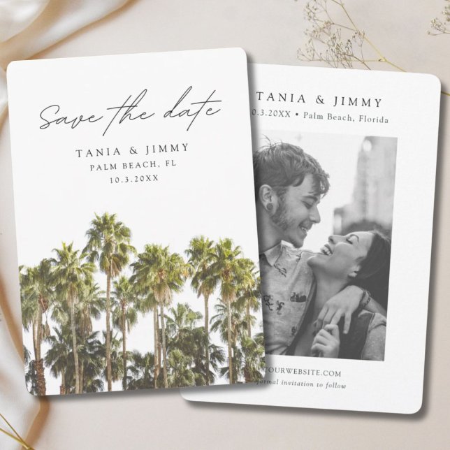 Convite Palm Beach Wedding Flórida Salve a Data (Palm Beach Wedding Florida Save the Date Invitation
)