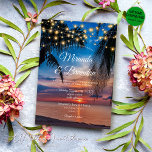 Convite Palm Beach Weding Tropical Sunset String Lights<br><div class="desc">Capture a essência do seu casamento na praia com o nosso convite para casamento na praia de Palm Beach. Esta peça artesanal, desenhada com amor por Mylini Design, incorpora a beleza serena de um pôr do sol tropical e o fascinante fascínio das luzes das cordas, prometendo fazer com que seus...</div>