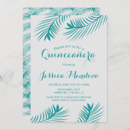 Convite Palm Leaf Greenery Quinceañera Sweet 16