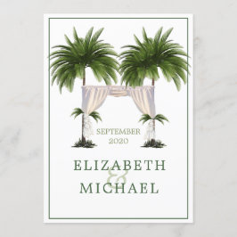 Convite Palm Moderno Elegante de Chuppah