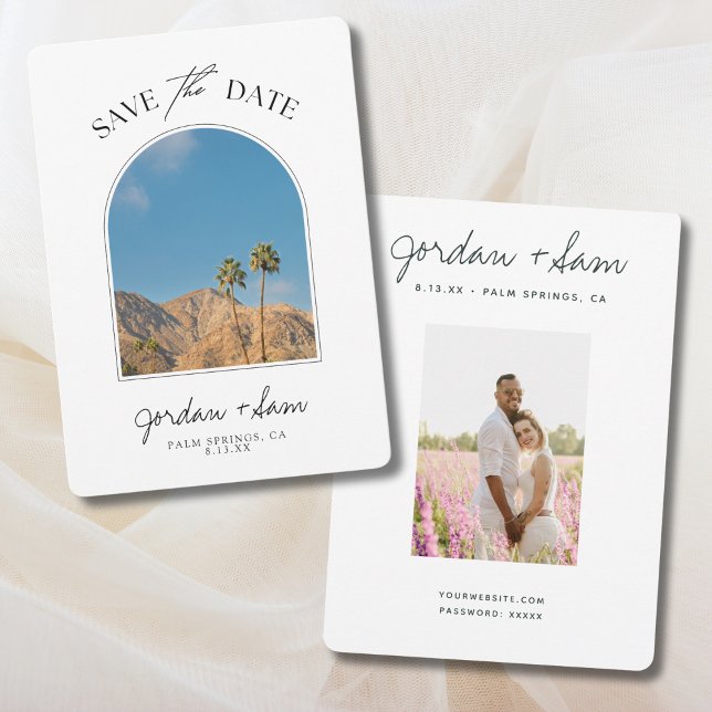 Convite Palm Primavera Palm Tree Weding Date (Salvar data) (Palm Springs Save the Date
)