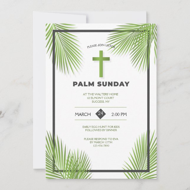 Convite Palm Sunday Frame (Frente)