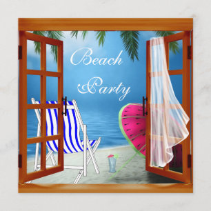 Convite Palm Tree Beach Adult Beach Party