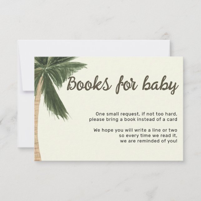 Convite Palm Tree Bohemian Gênero Neutral Livros Bebê (Frente)