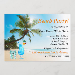 Convite Palm Tree Cocktail Adult's Beach Party