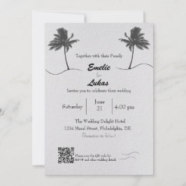 Convite Palm Tree e Seashells Arch Foto Casamento