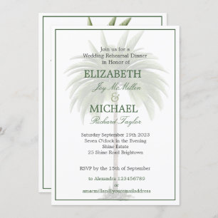 Convite Palm Tree Elegante Casamento Moderno Ensaio Chic