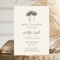 Palm Tree Ivory Minimalist Bridal Luncheon