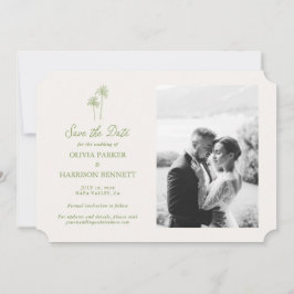 Convite Palm Tree Photo Wedding Save the Date