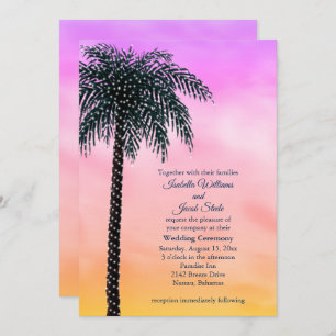 Convite Palm Tree Sunrise Invitation