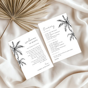 Convite Palm Tree Wedding - Carta Itinerária