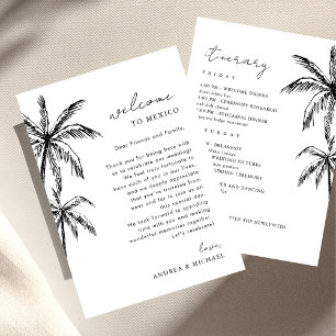 Convite Palm Tree Wedding - Carta Itinerária