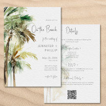 Palm Trees Modern No Casamento Da Praia Dois Lados