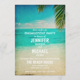 Convite Palm Trees na Festa de noivado da Praia Convidam
