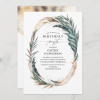 Palma de praia tropical sai e aniversário Dourado