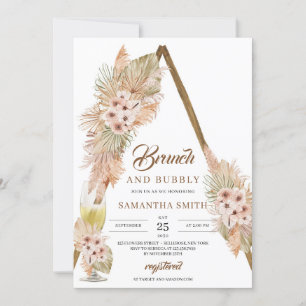 Convite Palma Seca Deixa Pampas Grass Brunch e Bubble