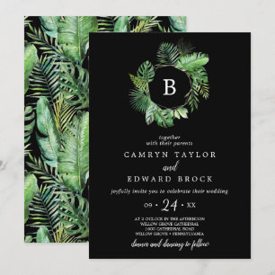 Convite Palma tropical selvagem Casamento por Monograma