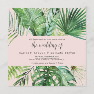Convite Palma tropical selvagem | Casamento Quadrado Esmag