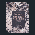 Convite Palma Tropical Tinta-Dourada Cor-de-Rosa 16 Doce<br><div class="desc">personalizar para o seu evento</div>