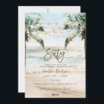 Convite Palmas de praia tropical 60ª festa de aniversário<br><div class="desc">Uma bela praia tropical com palmeiras e lanternas de 60 anos de convite com beachy inverso. Fácil de editar ou excluir os campos de texto disponíveis para personalizar as informações com seus próprios detalhes para um acabamento profissional e personalizado. Itens correspondentes estão disponíveis nesta coleção boho Beach. Visite meu compro...</div>