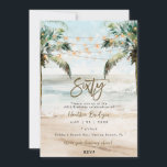 Convite Palmas de praia tropical 60ª festa de aniversário<br><div class="desc">Uma bela praia tropical com palmeiras e lanternas de 60 anos de convite com beachy inverso. Fácil de editar ou excluir os campos de texto disponíveis para personalizar as informações com seus próprios detalhes para um acabamento profissional e personalizado. Itens correspondentes estão disponíveis nesta coleção boho Beach. Visite meu compro...</div>