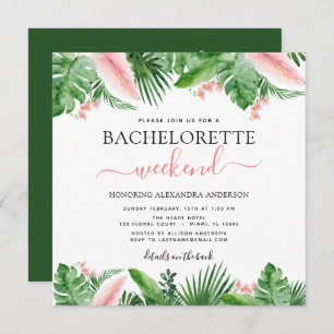 Convite Palmas tropicais do partido Bachelorette Weekend