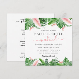 Convite Palmas tropicais do partido Bachelorette Weekend