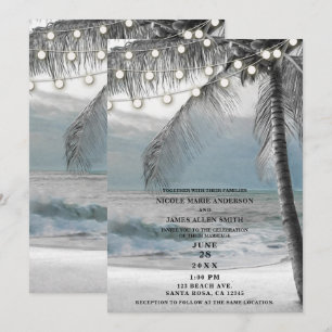 Convite Palmeira Branca de Coco & Iluminação Casamento na 