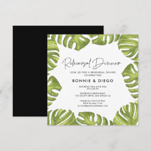 Convite Palmeira tropical deixa janto de ensaio de casamen