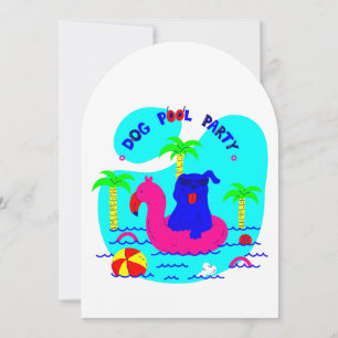 Convite palmeiras de piscina de cachorro palmeiras flaming